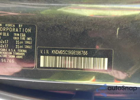 2016 Kia Sedona Lx z USA, uszkodzony, nr VIN KNDMB5C19G6196766